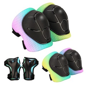 Evita Kids Protective Gear Set-Knee Pads Elbow Pads with Wrist Guards for Ages 3-12 - 1 of 4