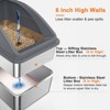 XXL Stainless Steel Sifting Litter Box for Pine Pellet & Non-Clumping Litter, Anti-Leakage High-Sided Cat Litter Box with Lid for Large Cats - 3 of 4