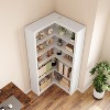 71.8" Black Corner Bookcase, Farmhouse L-Shaped 5-Tier Bookshelf with Storage - 4 of 4