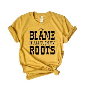 Simply Sage Market Women's Blame It All On My Roots Hat And Boots Short Sleeve Graphic Tee - 1 of 2