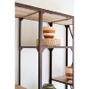 Iron and Wood Alternating Shelf Display with Casters – 76.5" Tall Storage Unit by Kalalou - 3 of 4