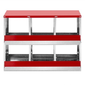 BENCMATE Pet Crates and Houses 6 Houses Dual Chamber Poultry Nesting Box for Hens and Ducks, Secure Egg Laying Sanctuary, Red, 35.43"*14.17"*6.69" - 1 of 4