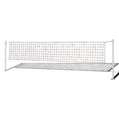 Dunn-Rite DMV300 ProVolly Water Game Activity Aluminum Swimming Pool Volleyball Set with Ball, and Adjustable 24 Foot Net, without Anchors, White