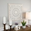 Northlight 24" Antique White Floral Mandala Square Wall Panel - 3 of 4