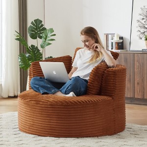 Dolonm 48.8 in. Compressible Corduroy Round Chair, Plush Modern Seating for Living Room & Office - 1 of 4