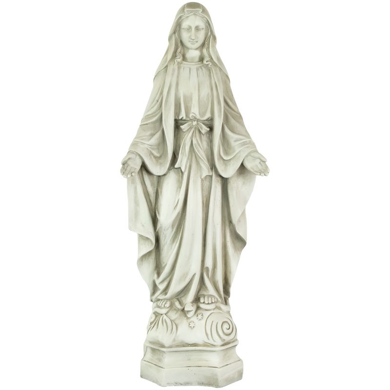 Northlight 28" Standing Religious Virgin Mary Outdoor Patio Garden Statue - Ivory, 1 of 6