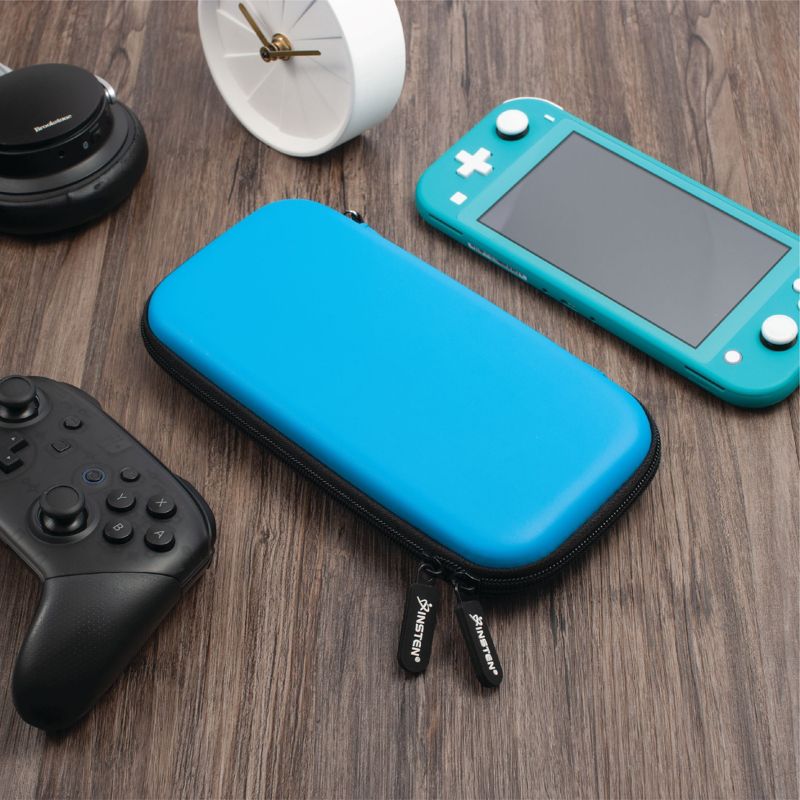 Insten Smooth Carrying Case with 10 Game Slots Holder for Nintendo Switch Lite - Portable & Protective Travel Cover Accessories, Blue, 2 of 10
