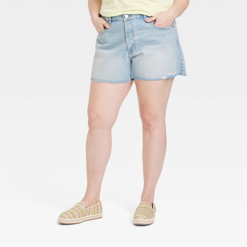 Women's Mid-Rise 90's Baggy Jean Shorts - Universal Thread™, 1 of 11