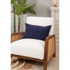 12"x20" Oversize Minimalist Chic Chunky Whip Stitch Down Filled Lumbar Throw Pillow Navy Blue - Saro Lifestyle: Cotton Cover - 3 of 3