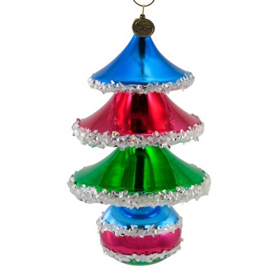 Blu Bom 6.0" Colorful Christmas Tree Drop. Ornament Tannebaum Deep Pastel  -  Tree Ornaments