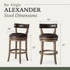 Maven Lane Alexander Swivel Vegan Leather Bar Height Bar Stool - 4 of 4