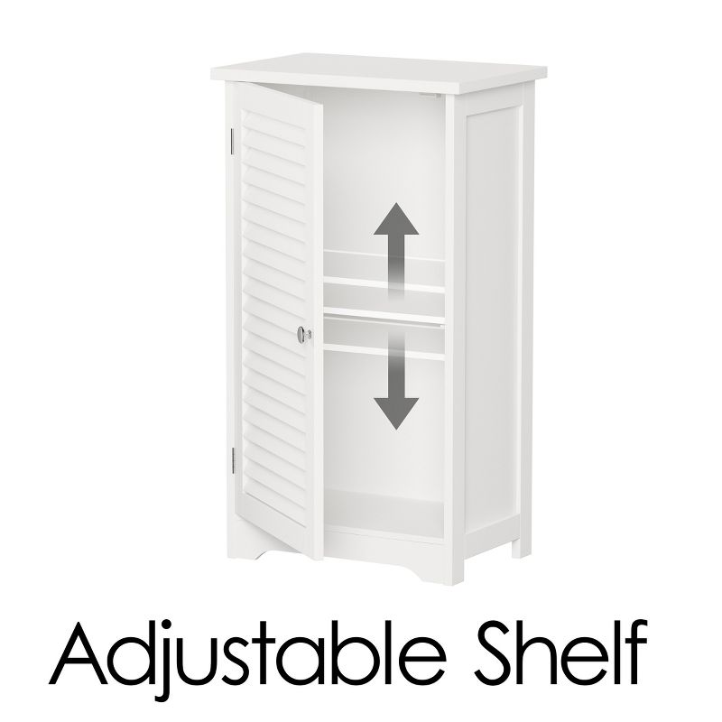 Hasting Home Bathroom Cabinet - Freestanding Storage Organizer for Towels or Laundry Room - Adjustable Shelf and Shutter Style, White, 2 of 9