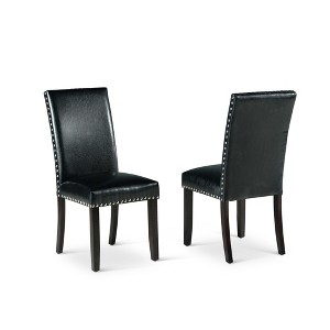 Hardwood Solids and Birch Veneers Side Chair (Set of 2) with Upholstered Seat, Pewter Nailhead Trim, Tapered Legs - 1 of 4