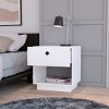 GlasFlength Nightstands Modern Nightstand Bedroom Nightstand Elegant Bedside Table with Drawer for Living Room, White, 18.5"*16"*19.6" - 2 of 4