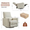 Swivel Rocking Recliner Chair, Manual Recliner Glider with Lumbar Support & Faux Leather Upholstery, Comfortable Rocker Recliner - 2 of 4
