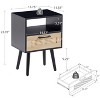 NicBex Nightstand with 1 Drawer,15.75 inch Bedside Table with Open Shelf and  Wood Legs,Modern Side Table for Bedroom,Living Room - 3 of 4