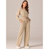 Seta T Women's Two Piece Outfits Front Cropped Sweatshirt and Wide Leg Sweatpant Tracksuit Lounge Set - 2 of 4