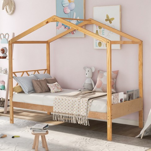 Twin house store bed frame