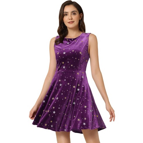 Velvet Glitter Print Sleeveless Dress未使用