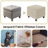 Unique Bargains Square Jacquard Ottoman Slipcover with Elastic Bottom for Furniture Protector - 4 of 4