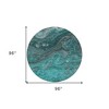 Teal Blue Aqua And Gray Abstract Washable Indoor Outdoor Area Rug - 3 of 4