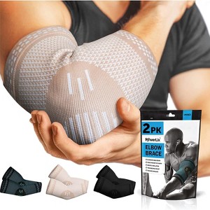 PowerLix 2-Pack Elbow Brace Compression Support Sleeve for Tendonitis, Elbow Treatment, & Workouts - 1 of 3