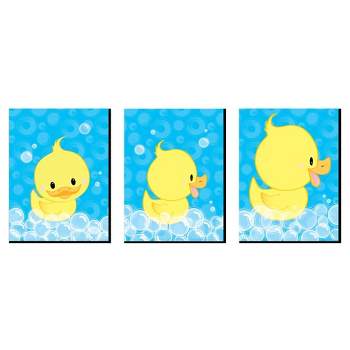 Big Dot of Happiness Ducky Duck - Rubber Ducky Nursery Wall Art and Kids Room Decorations - Gift Ideas - 7.5 x 10 inches - Set of 3 Prints