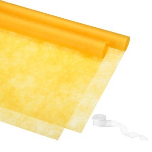 Unique Bargains Waterproof Non-Woven Fabrics Decorative Gift Wrap Paper with Ribbon 1 Set - 1 of 4