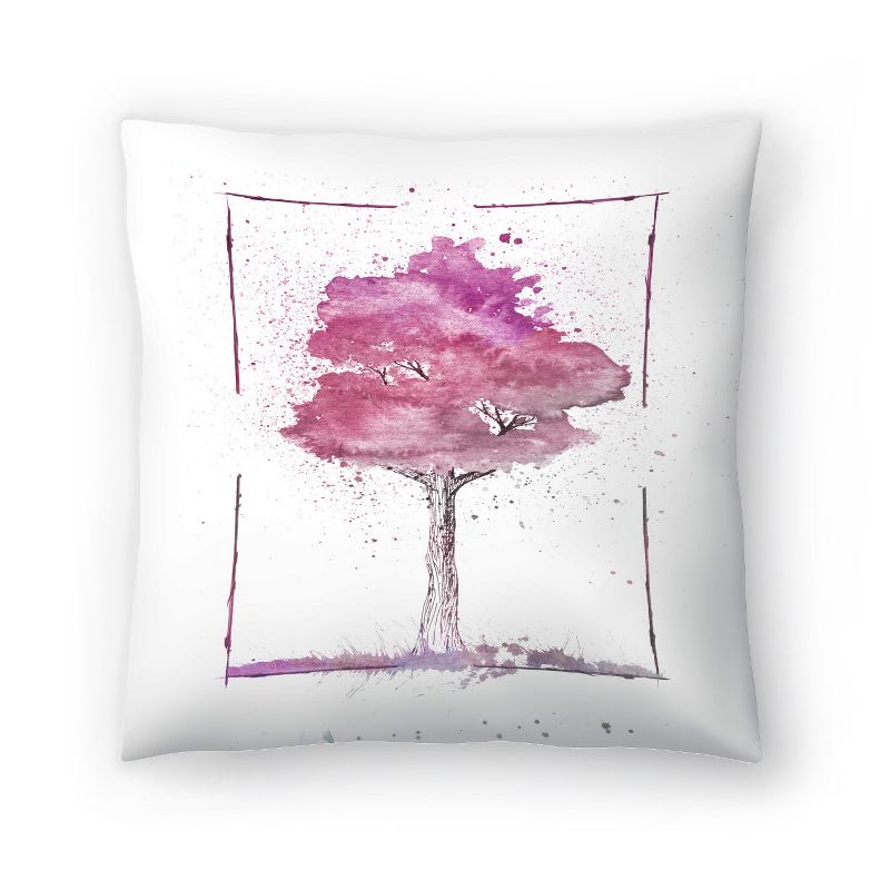 Purple Watercolor Tree By Tanya Shumkina Throw Pillow - Americanflat Minimalist Botanical, 1 of 6