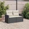 vidaXL Garden Sofa Black PE rattan  UV-resistant materials - 3 of 4