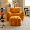 SEVOBAL Sofa Giant Plush Bean Bag Chair Armrests Footstool Comfy Beanbag Chaise Lounge Lazy Sofas Living Room Bedroom Dorm, Orange, 22"*21.26"*12.8" - 2 of 4