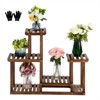 Slickblue Pine Wood Plant Stand, Stable 4-Layer Shelf, Flower Pot Rack, Natural, 33.46x9.85x27.95in - 4 of 4