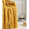 Itopfox Knitted Decorative Throw Blanket for Couch Sofa Chair Bed, Soft Warm Cozy Lightweight for Spring Summer in Mustard Yellow - 3 of 4
