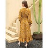 Fall Casual Dresses for Women Empire Waist V Neck Long Sleeve Maxi Ruffle Dress  Wedding Guest Dress - 2 of 4