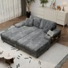 TIRAMISUBEST Corduroy Fabric Sectional Sofa, Convertible Combination Sofa, Modular Design Double Lounge Chair, Gray - 3 of 4