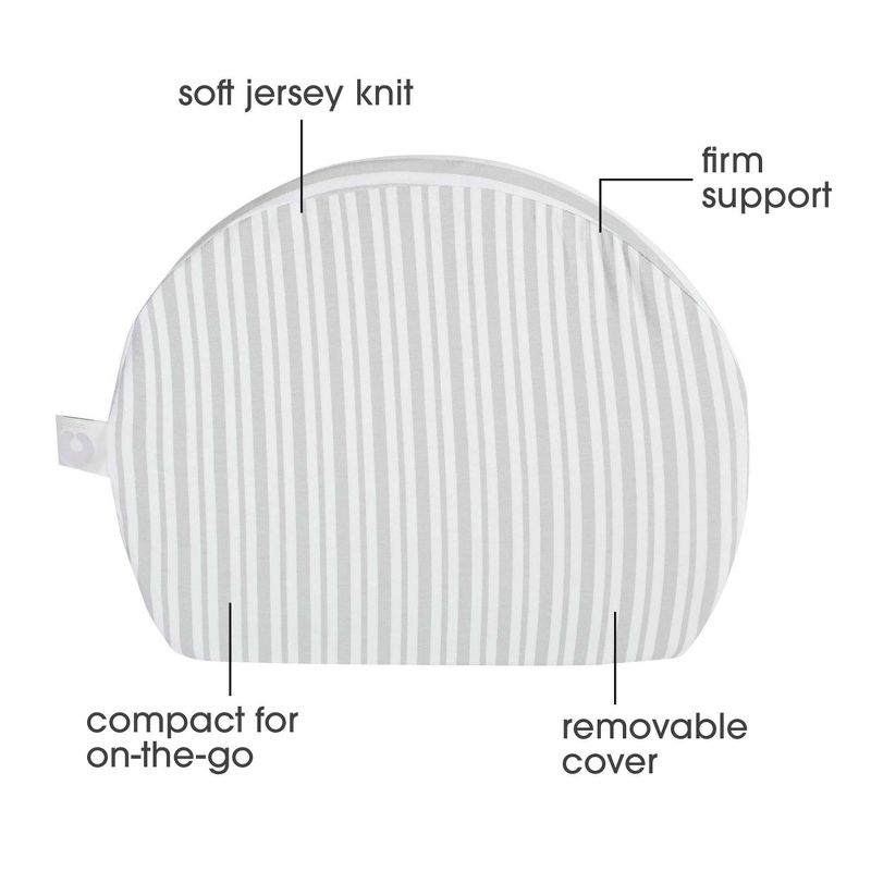 Boppy Pregnancy Pillow Support Wedge, Gray Modern Stripe, 3 of 8