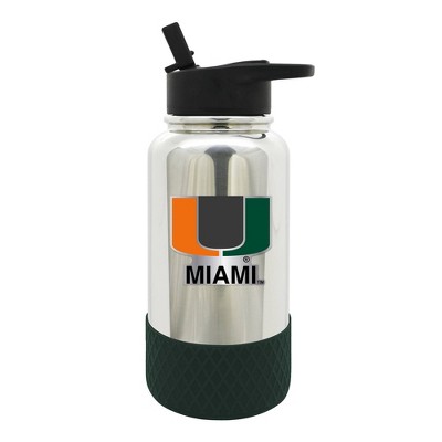 NCAA Miami Hurricanes 32oz Chrome Thirst Hydration Water Bottle