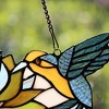 CHLOE Lighting SOAR Tiffany-style Green Animal/Floral Design Window Panel 17Inch x 7.75Inch - 4 of 4