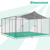 Outdoor Large Dog Kennel Chain Link Dog House with Roof, 177.6"D x 177.6"W x 91.2"H - 4 of 4