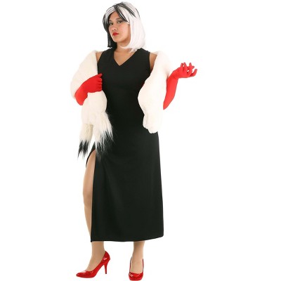 Cruella Cosplay Red Dresses Cruella De Vil Costume Womens 