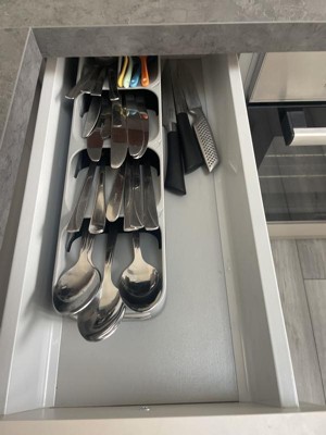 DrawerStore™ Large Gray Cutlery Organizer