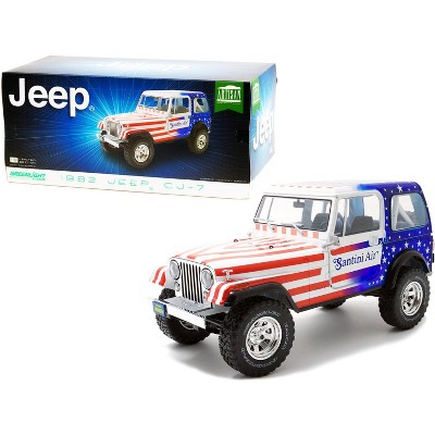 1982 Jeep CJ-7 "Santini Air" with American Flag Graphics 1/18 Diecast Model Car by Greenlight