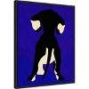 Amanti Art Blue Backdrop Dog Silhouette by Kintsugi99  Framed Canvas Wall Art - 2 of 4