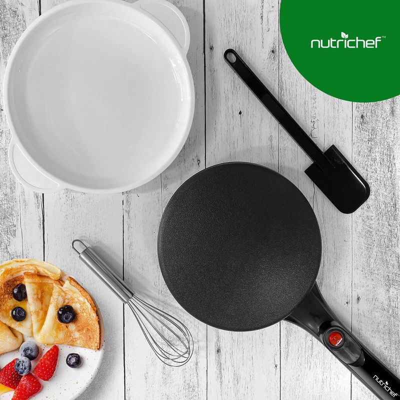 NutriChef Electric Griddle Crepe Maker-Hot Plate Cooktop, Nonstick Coating, Automatic Temperature Control & Plug-in Operation for Kitchen & Countertop, 3 of 4