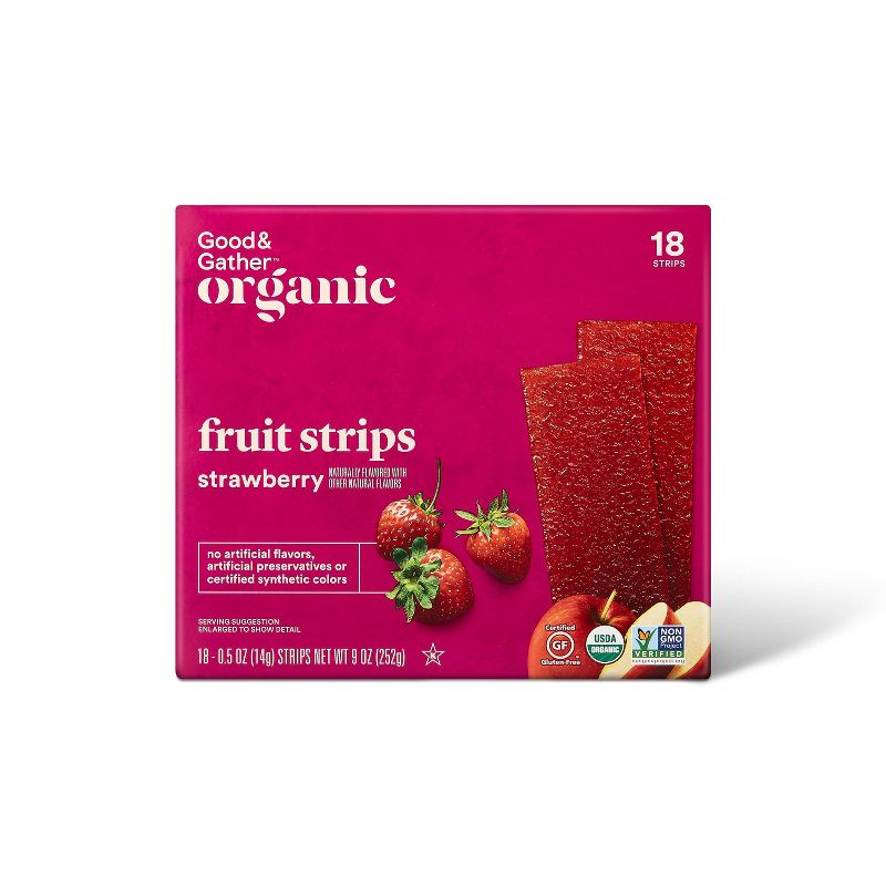 Organic Strawberry Strip - 9oz/18ct - Good &#38; Gather&#8482;, 1 of 6