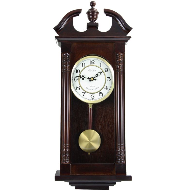 Bedford Clock Collection 27.5 Inch Cherry Oak Wall Clock, 1 of 5