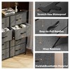 DOMETOUR Drawer Dresser for Bedroom, Fabric Storage Tower Tall Chest Organizer, Storage Cabinet Unit Bins Living Room Entryway Closet-Gray - 3 of 4