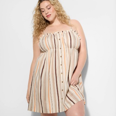 Women's Button-Front Mini A-Line Dress - Wild Fable™
