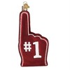 Old World Christmas Blown Glass Ornament for Christmas Tree, Arizona Cardinals Foam Finger - 2 of 4