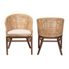 bali & pari 2pc Lumajang Rattan and Wood Dining Chair Set Light Honey/White/Walnut Brown - 2 of 4